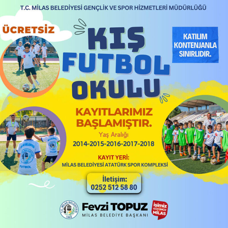 Milas Belediyesi’nden çocuklara kış dönemi futbol kursu …