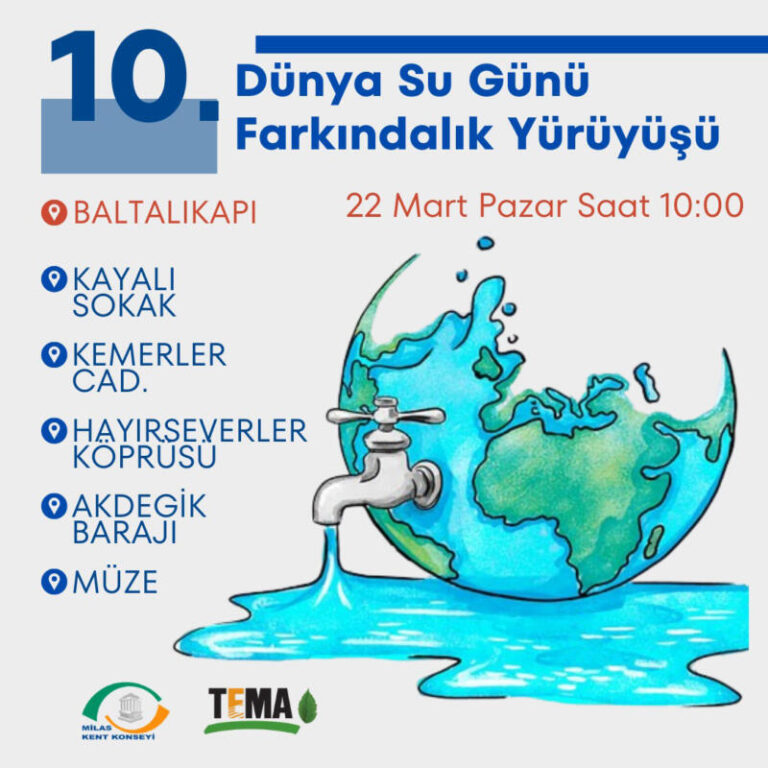 İlçemizde 22 Mart Dünya Su Günü Farkındalık Yürüyüşü’nün 10’uncusu Pazar günü saat 10’da Baltalı Kapı’dan başlayacak …