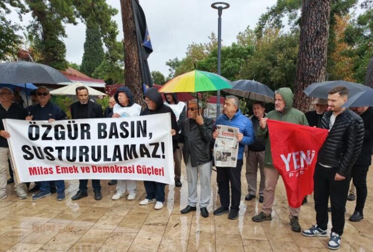 Milas Emek ve Demokrasi Güçleri, Halk TV’ye kayyum atanması ve yayınlarının durdurulmasını protesto etti … “Özgür Basın susturulamaz!”